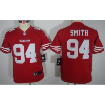 Nike San Francisco 49ers #94 Justin Smith Red Limited Kids Jersey