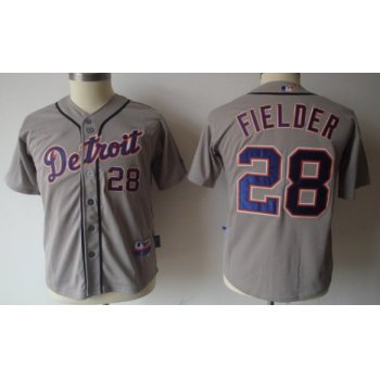 Detroit Tigers #28 Prince Fielder Gray Kids Jersey