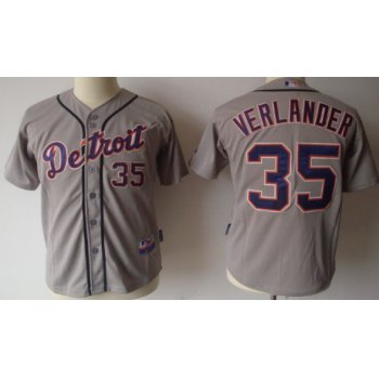 Detroit Tigers #35 Justin Verlander Gray Kids Jersey