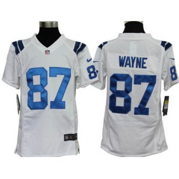 Nike Indianapolis Colts #87 Reggie Wayne White Game Kids Jersey