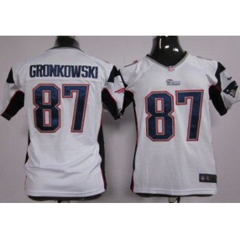 Nike New England Patriots #87 Rob Gronkowski White Game Kids Jersey