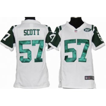 Nike New York Jets #57 Bart Scott White Game Kids Jersey