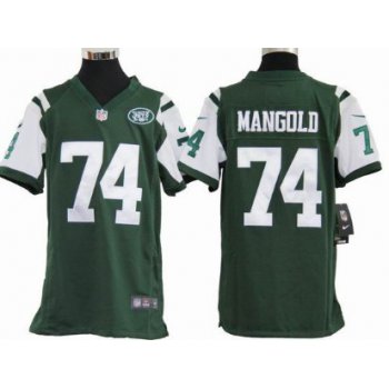 Nike New York Jets #74 Nick Mangold Green Game Kids Jersey