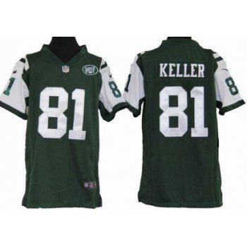 Nike New York Jets #81 Dustin Keller Green Game Kids Jersey