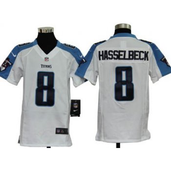 Nike Tennessee Titans #8 Matt Hasselbeck White Game Kids Jersey