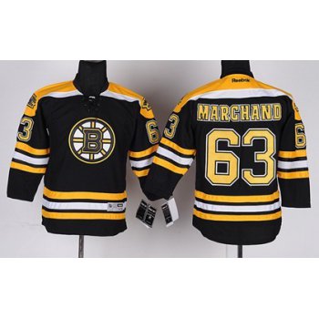 Boston Bruins #63 Brad Marchand Black Kids Jersey