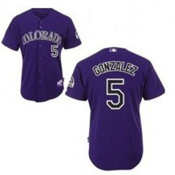 Colorado Rockies #5 Gonzalez Purple Kids Jersey