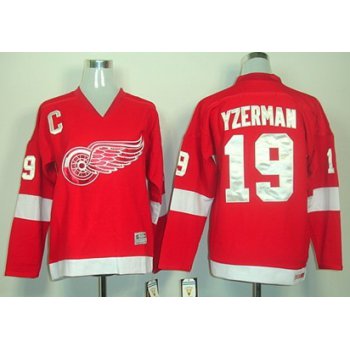 Detroit Red Wings #19 Steve Yzerman Red Throwback CCM Kids Jersey