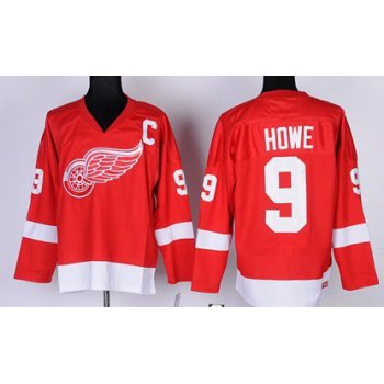 Detroit Red Wings #9 Gordie Howe Red Throwback CCM Kids Jersey