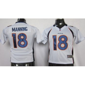 Nike Denver Broncos #18 Peyton Manning White Game Kids Jersey