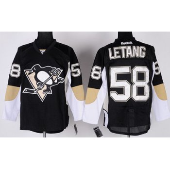 Pittsburgh Penguins #58 Kris Letang Black Kids Jersey