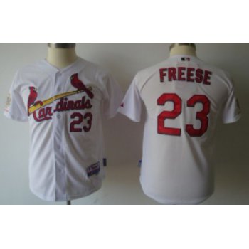 St. Louis Cardinals #23 David Freese White Kids Jersey