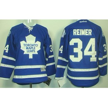 Toronto Maple Leafs #34 James Reimer Blue Kids Jersey