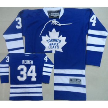 Toronto Maple Leafs #34 James Reimer Blue Third Kids Jersey