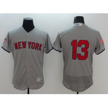 Men New York Yankees 13 No name Grey Elite Independent Edition 2021 MLB Jerseys