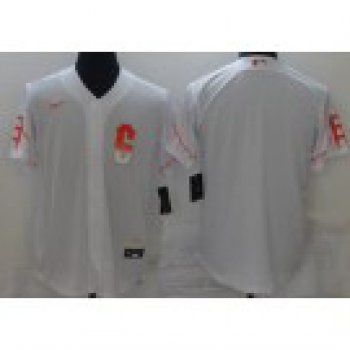 Men's San Francisco Giants Blank White 2021 City Connect Stitched MLB Cool Base Nike Jersey