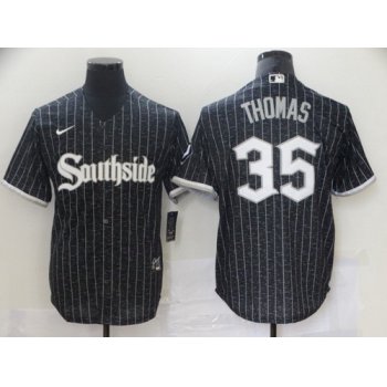 Men's Chicago White Sox #35 Frank Thomas Black 2021 City Connect Stitched MLB Cool Base Nike Jersey