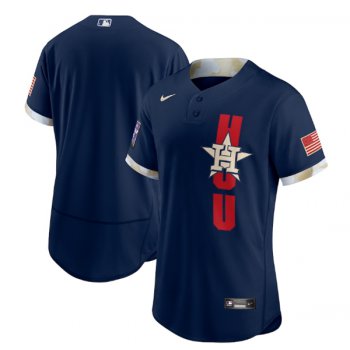 Men's Houston Astros Blank 2021 Navy All-Star Flex Base Stitched MLB Jersey