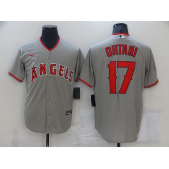 Men's Los Angeles Angels #17 Shohei Ohtani Grey Stitched MLB Cool Base Nike Jersey