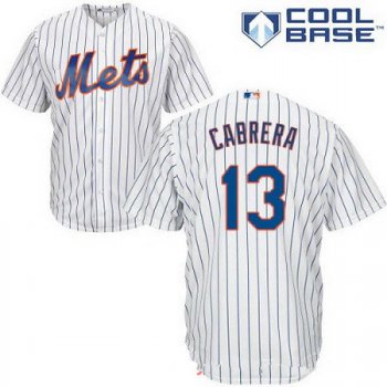 Men's New York Mets #13 Asdrubal Cabrera White Home Stitched MLB Majestic Cool Base Jersey