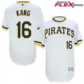 Men's Pittsburgh Pirates #16 Jung-ho Kang White Pullover Stitched MLB Majestic Flex Base Jersey