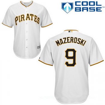 Men's Pittsburgh Pirates #9 Bill Mazeroski White Home Stitched MLB Majestic Cool Base Jersey