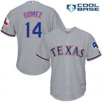 Men's Texas Rangers #14 Carlos Gomez Gray Road Stitched MLB Majestic Cool Base Jersey