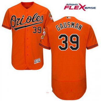 Men's Baltimore Orioles #39 Kevin Gausman Orange Alternate Stitched MLB Majestic Flex Base Jersey