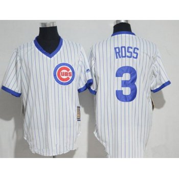 Men's Chicago Cubs #3 David Ross White Pullover 1994 Cooperstown Collection Stitched MLB Majestic Jersey