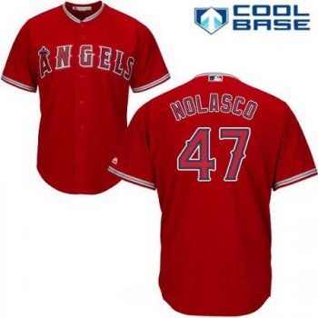Men's Los Angeles Angels of Anaheim #47 Ricky Nolasco Red Alternate Stitched MLB Majestic Cool Base Jersey