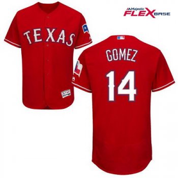 Men's Texas Rangers #14 Carlos Gomez Red Alternate Stitched MLB Majestic Flex Base Jersey