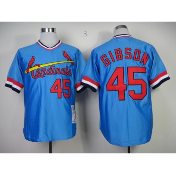 St. Louis Cardinals #45 Bob Gibson 1979 Light Blue Throwback Jersey