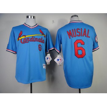 St. Louis Cardinals #6 Stan Musial 1982 Light Blue Pullover Jersey