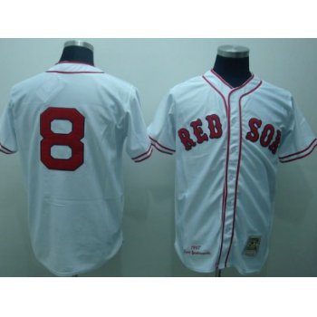 Boston Red Sox #8 Carl Yastrzemski 1967 White Throwback Jersey