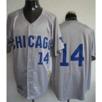 Chicago Cubs #14 Ernie Banks 1969 Gray Throwback Jersey