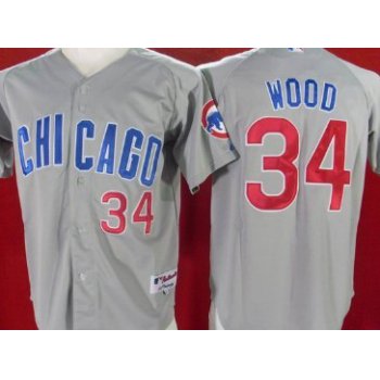 Chicago Cubs #34 Kerry Wood Gray Jersey