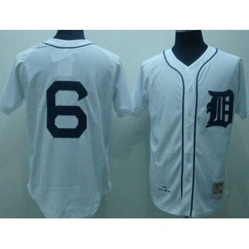Detroit Tigers #6 Al Kaline 1968 White Throwback Jersey