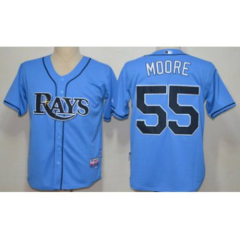 Tampa Bay Rays #55 Matt Moore Light Blue Jersey