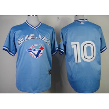 Toronto Blue Jays #10 Vernon Wells Light Blue Pullover Jersey