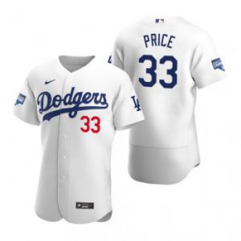 Los Angeles Dodgers #33 David Price White 2020 World Series Champions Jersey