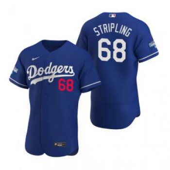Los Angeles Dodgers #68 Ross Stripling Royal 2020 World Series Champions Jersey