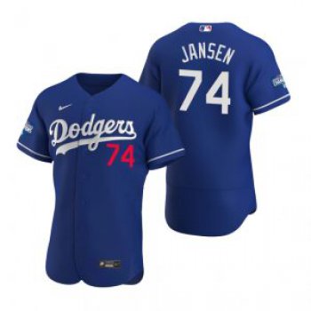 Los Angeles Dodgers #74 Kenley Jansen Royal 2020 World Series Champions Jersey