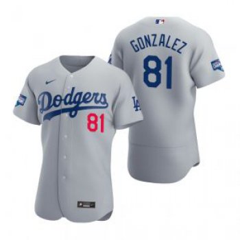 Los Angeles Dodgers #81 Victor Gonzalez Gray 2020 World Series Champions Jersey