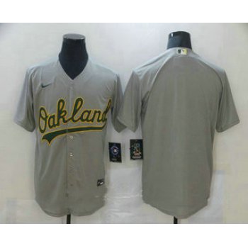 Men's Oakland Athletics Blank Grey Stitched MLB Cool Base Nike Jersey