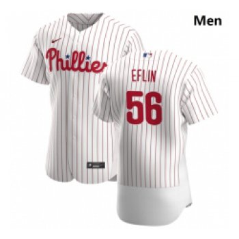 Philadelphia Phillies 56 Zach Eflin Men Nike White Home 2020 Authentic Player MLB Jersey