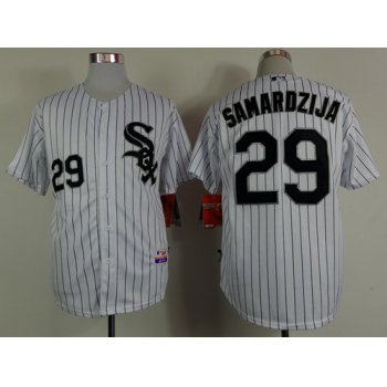 Chicago White Sox #29 Jeff Samardzija White With Black Pinstripe Jersey