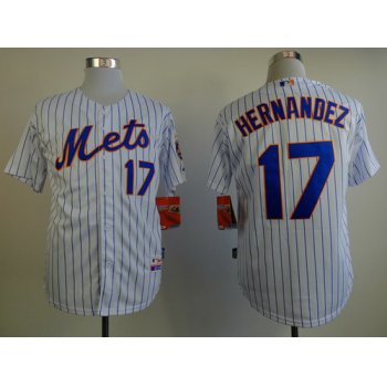 New York Mets #17 Keith Hernandez White Pinstripe Cool Base Jersey