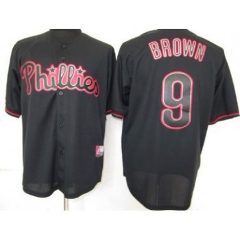 Philadelphia Phillies #9 Domonic Brown Black Fashion Jersey