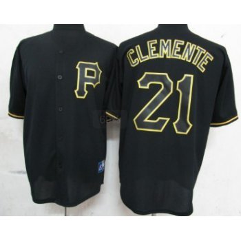 Pittsburgh Pirates #21 Roberto Clemente Black Fashion Jersey