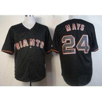 San Francisco Giants #24 Willie Mays Black Fashion Jersey